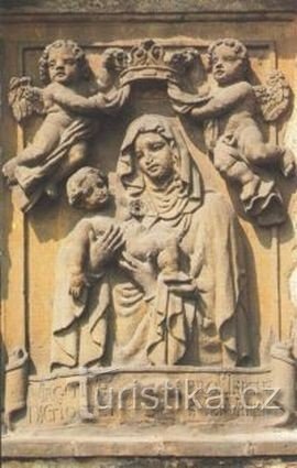 Velvary - Stone relief of the Virgin Mary of Old Boleslav