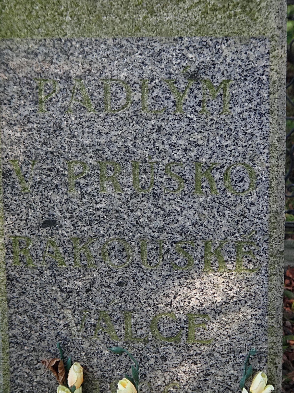 Věřňovice napis na spomeniku