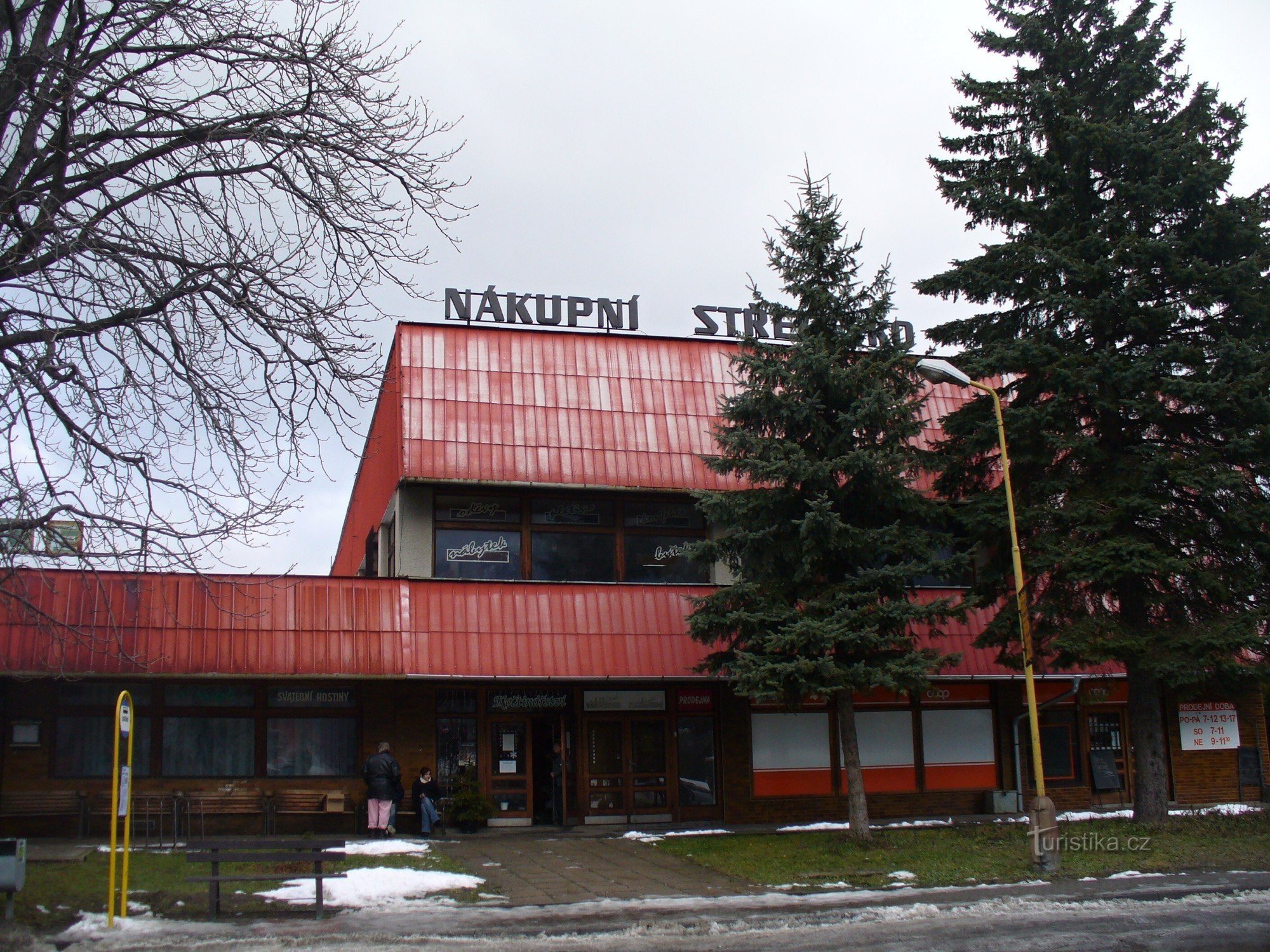 Veřovice shopping center - start and end of the trip