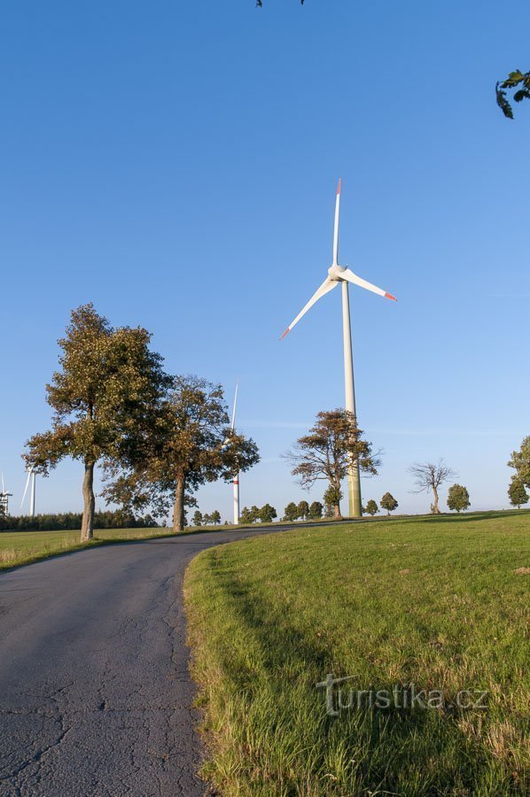 Windenergiecentrale in de buurt van Rejchartic