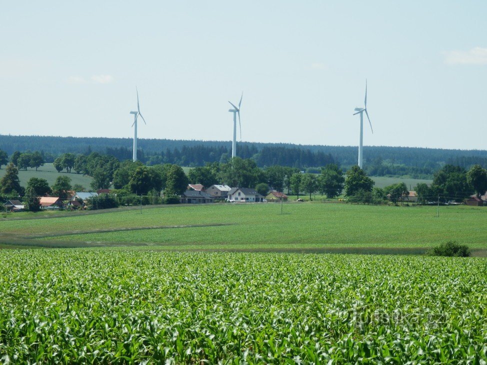 Vetrne elektrarne v bližini Ostrý Kamene