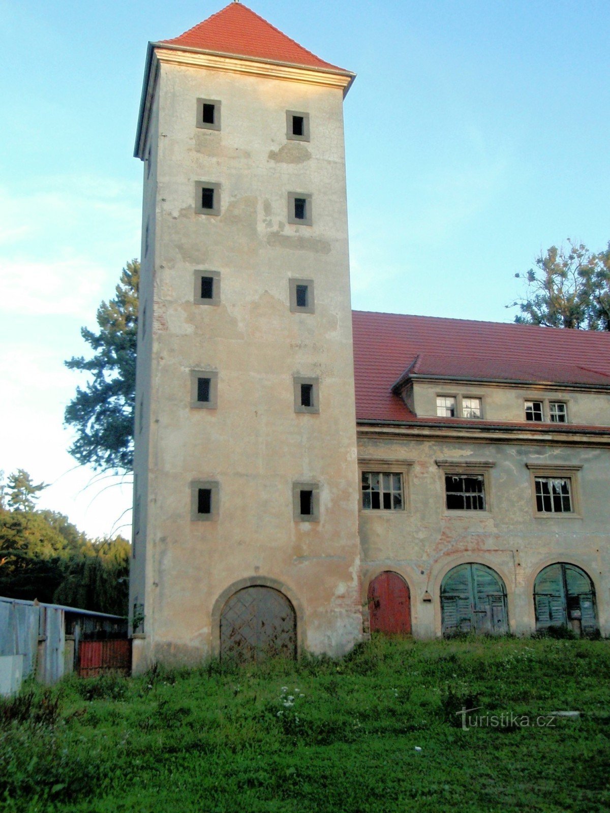 Tower and almshouse with hospital