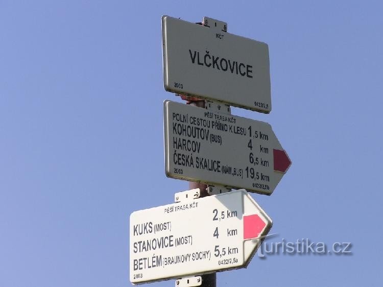 Vlčkovice - cruce de caminos
