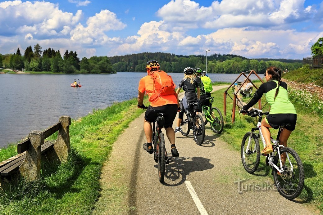 The Vltava route takes cyclists from the sources of the river to Mělník