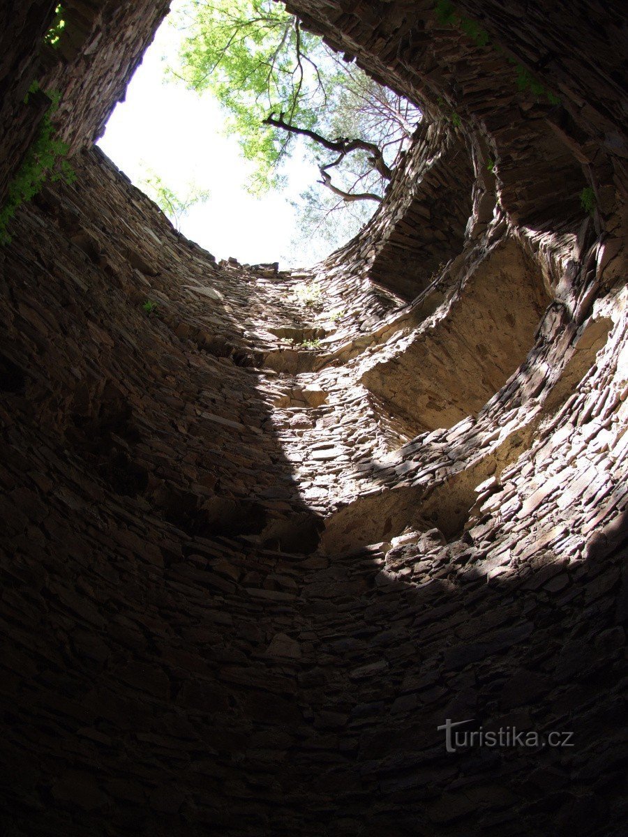 Interiorul bastionului avansat de la Castelul Hasištejn