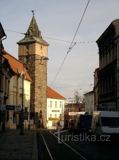 De watertoren in de Pražská-straat in Pilsen