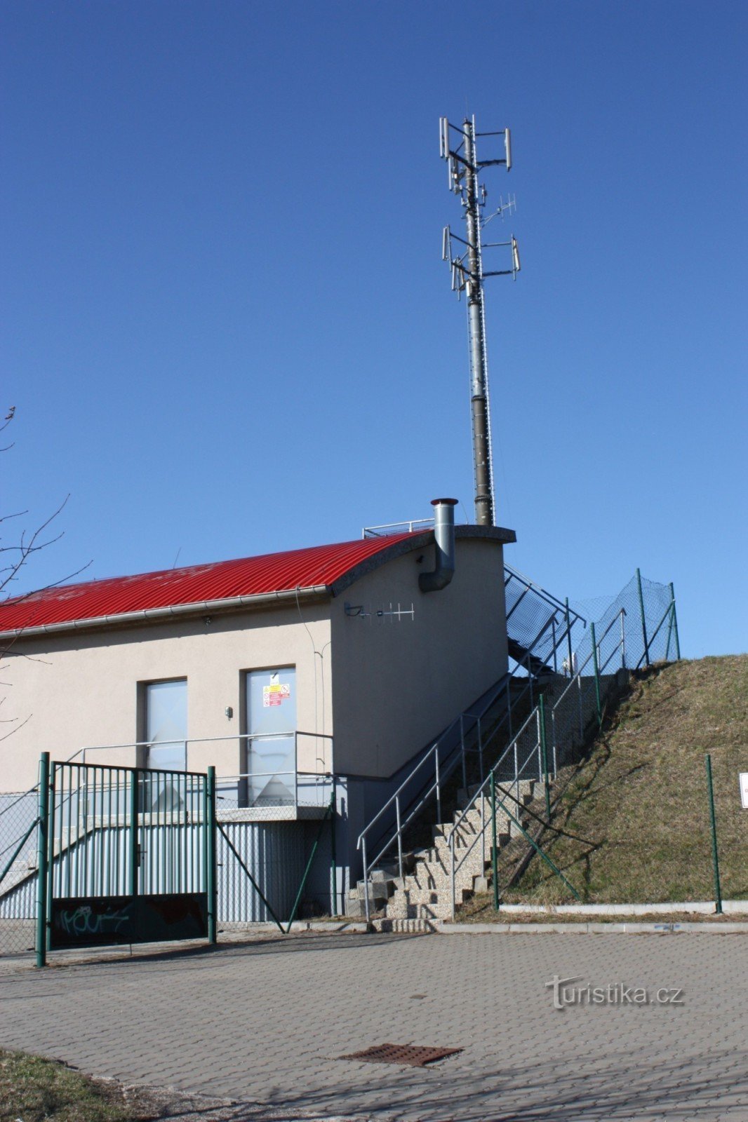 Waterworks with stairs to the viewing platform