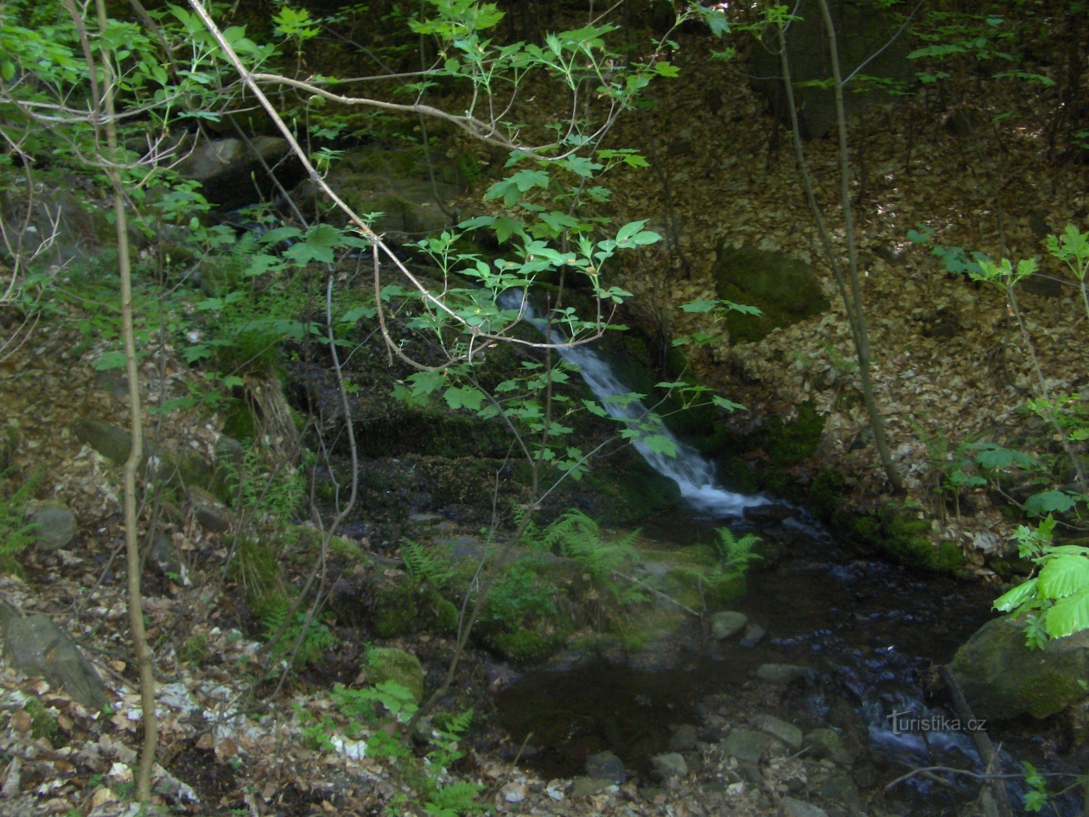 Waterfall on the Unčín stream.