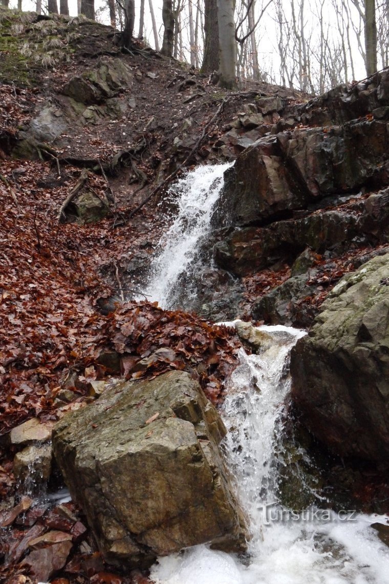 Waterfall at the end of the gorge