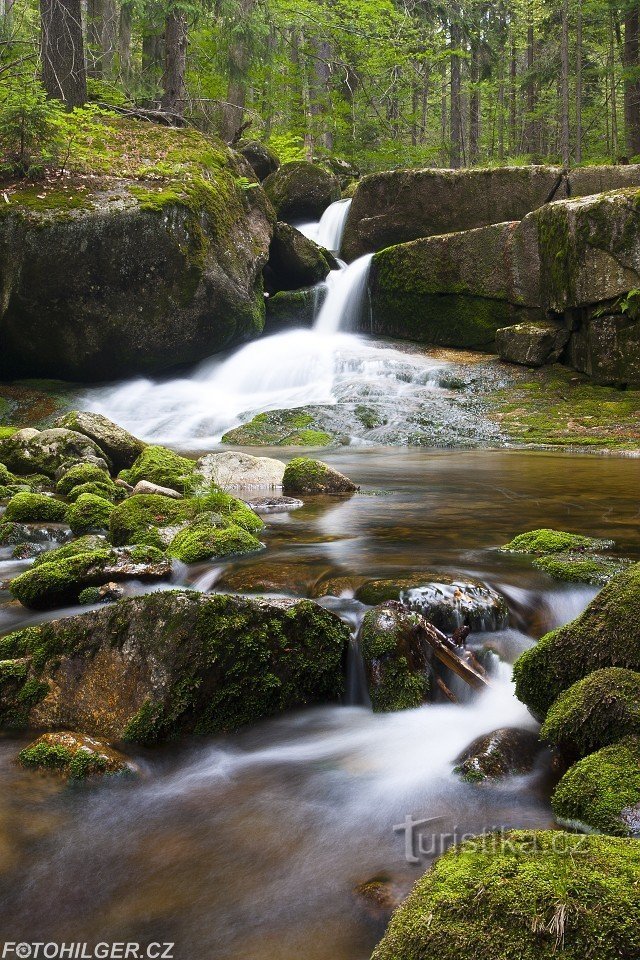 Wasserfälle im Bergwerk Jedlové