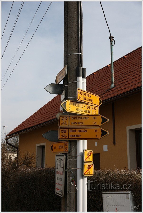 Vrbice, signpost