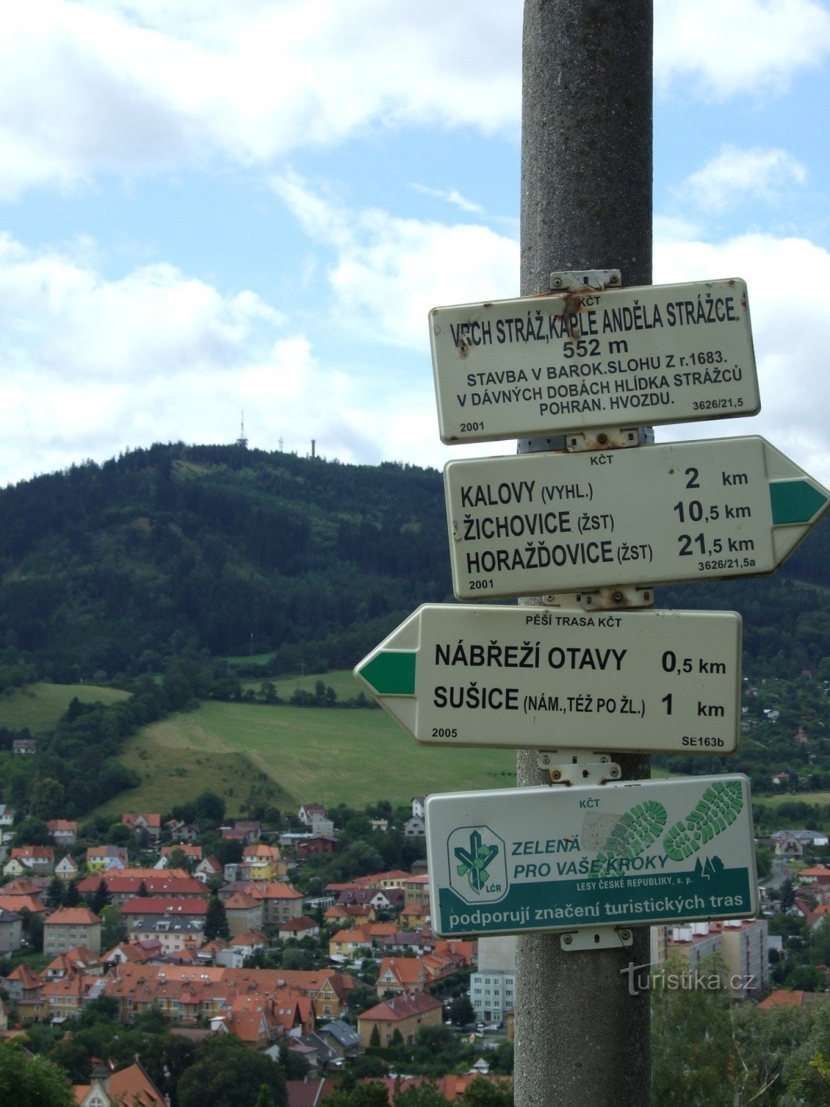 Vrch Stráž, signpost