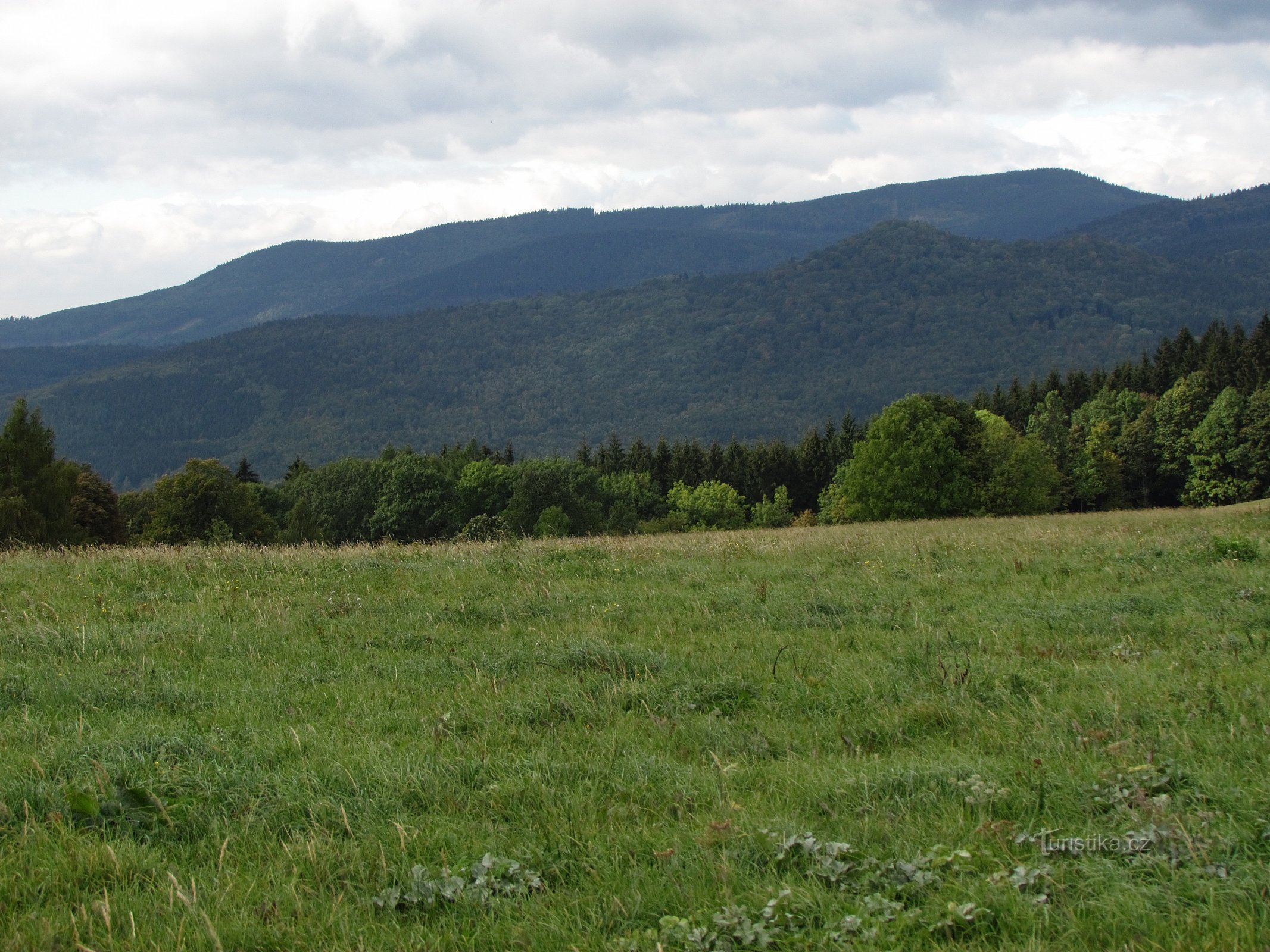 the peak of Volyn to the left on the horizon from Ferdinandov