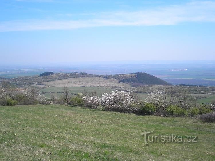 Oben: Aussicht vom Hang des Hůrka-Hügels