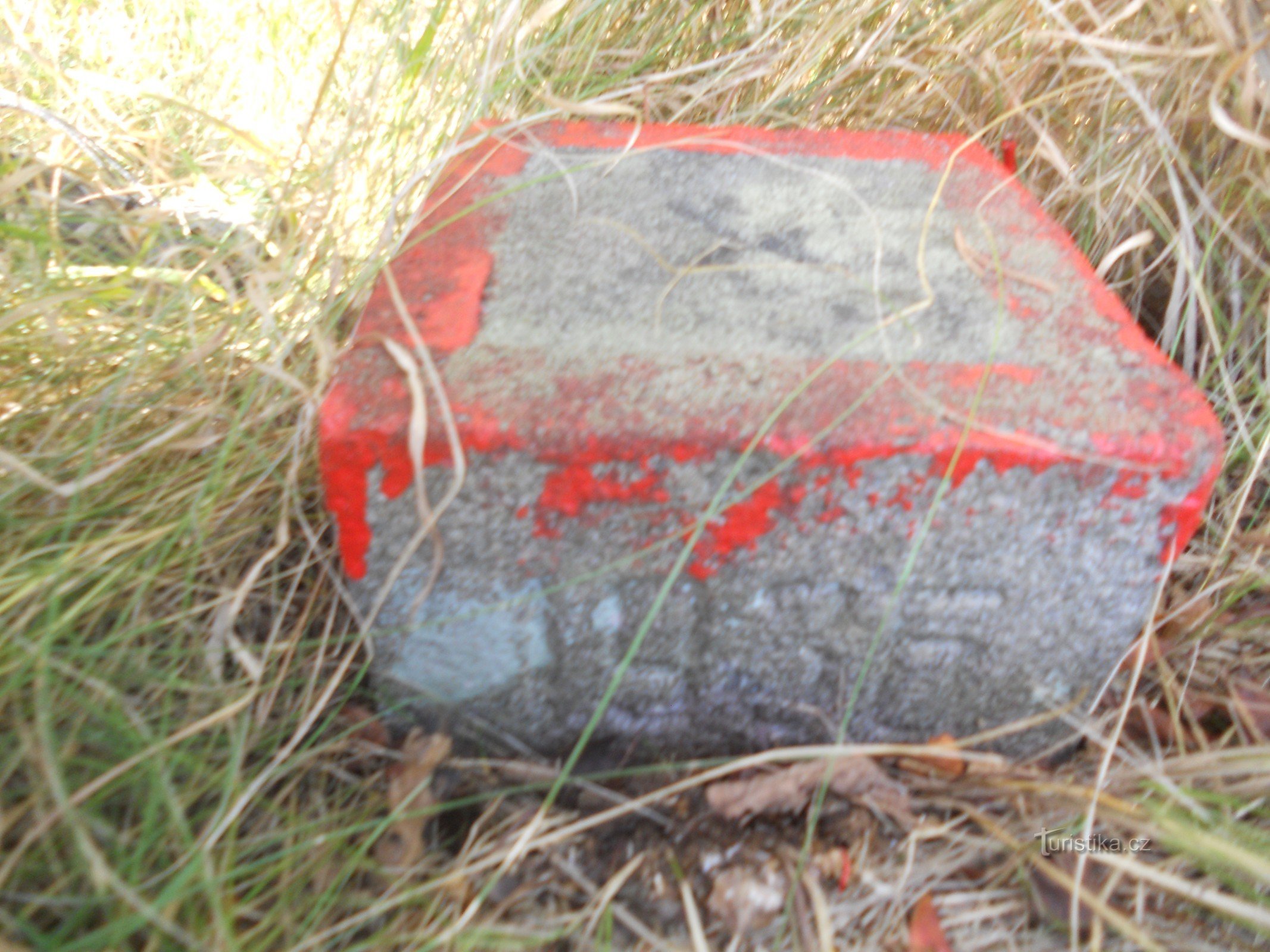 The summit stone on Houser Hill 388 meters above sea level