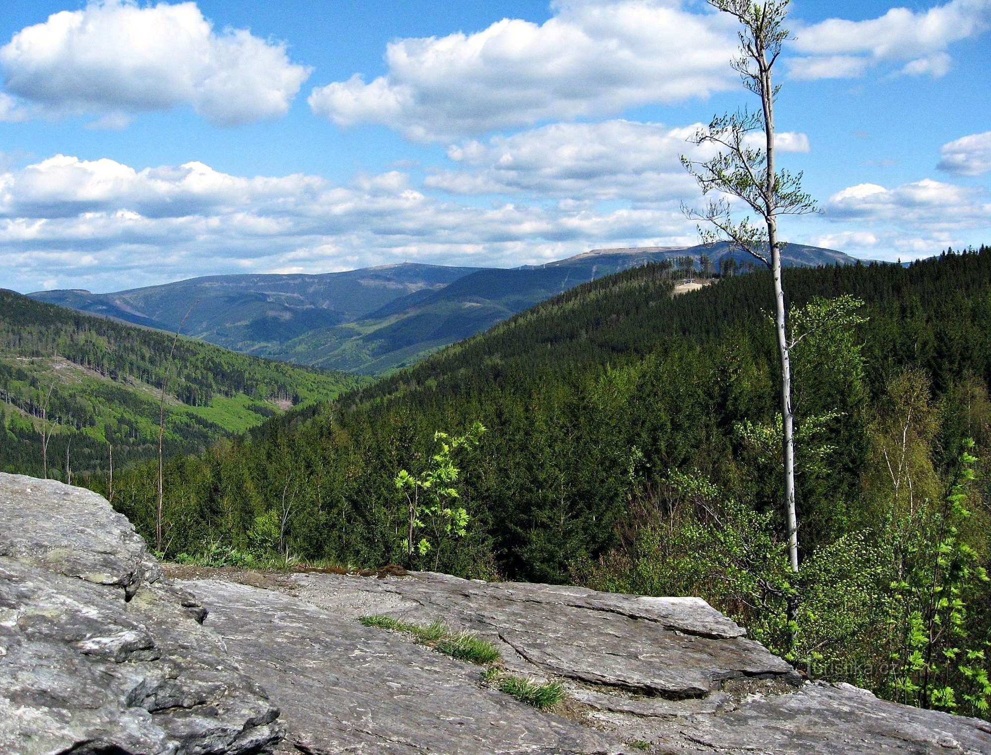 veduta di Dlouhý strání e Praděd