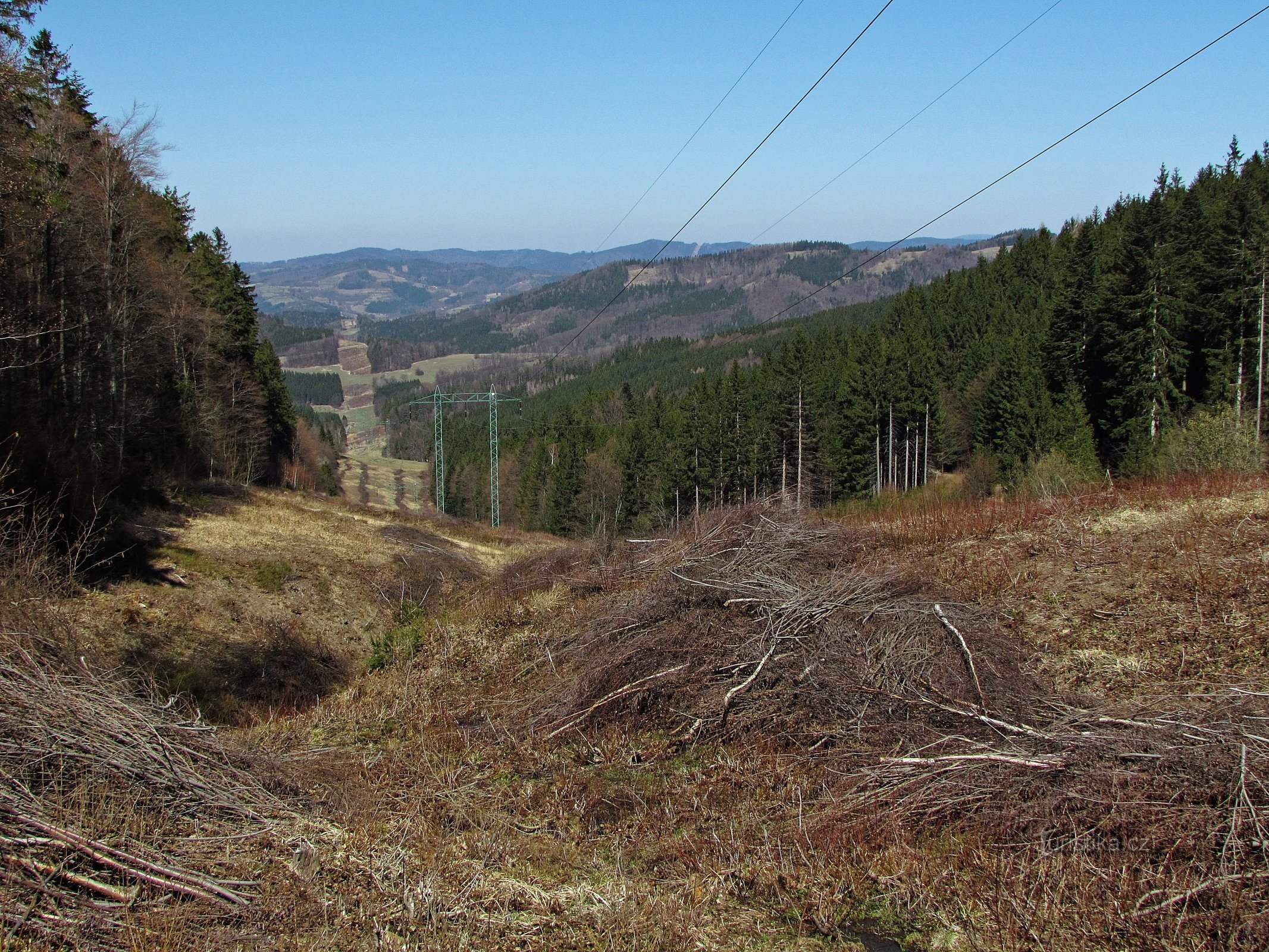 vista a nord-ovest del Vsetínské e Veřovické vrchy