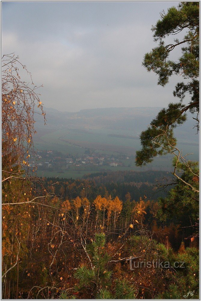 View to Tábor and Bradlec. Fog...