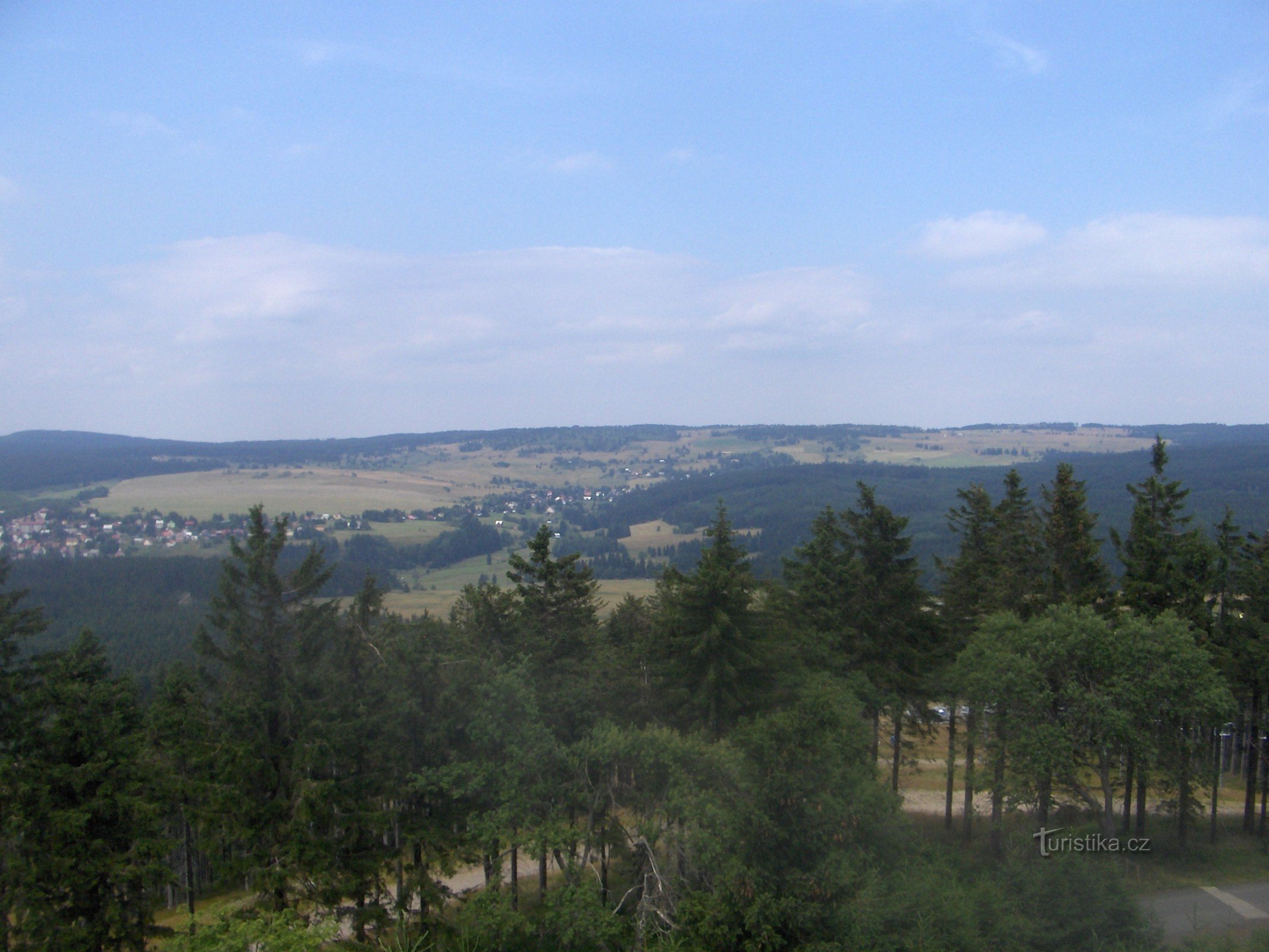 θέα στο Abertamy, Hřebečná