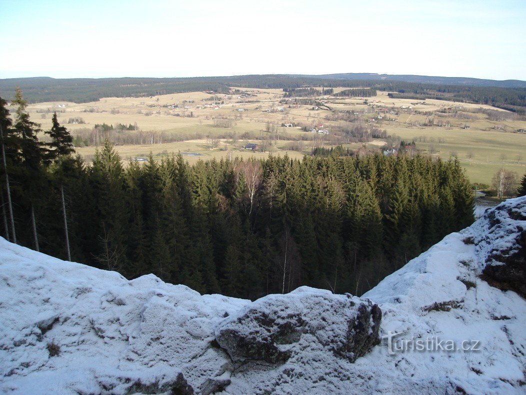 Vue sur Bedřichovka, Trčkov et Lasówka