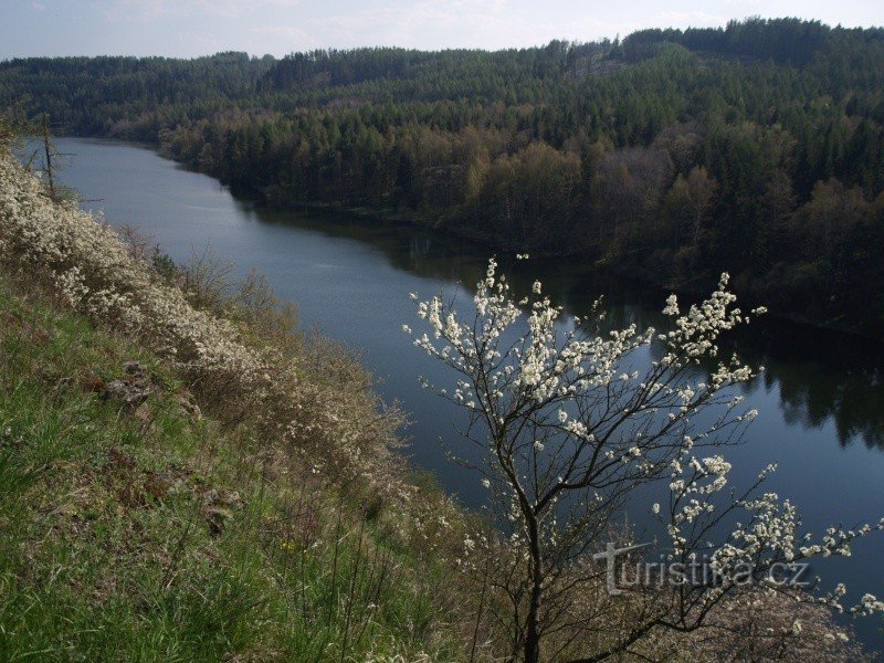 Blick auf Kružberk von der Burg Medlice