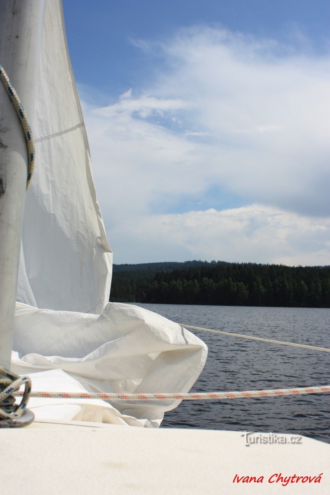 vue de Lipno depuis le bateau