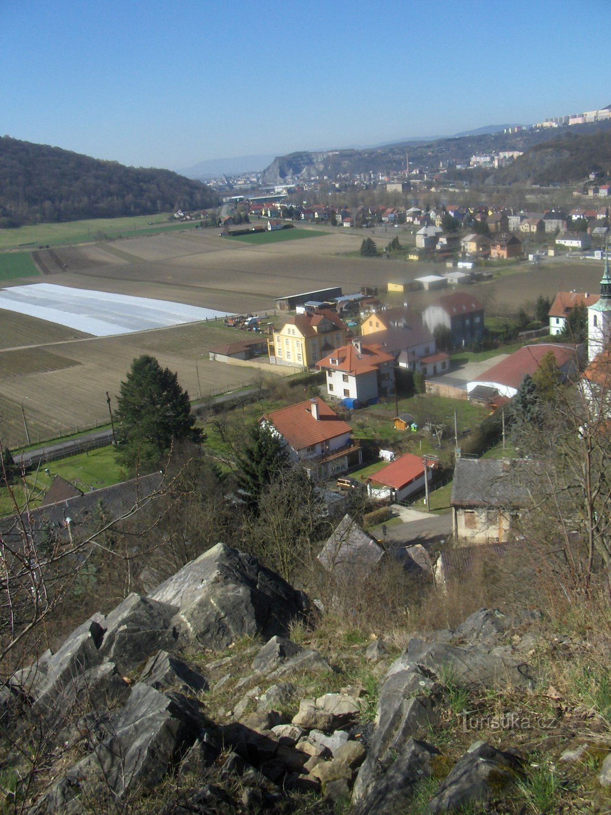 uitzicht vanaf het uitkijkpunt richting Ústí nad Labem