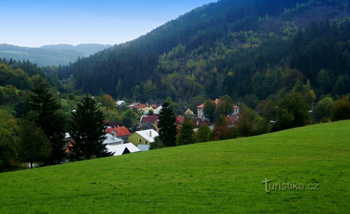 udsigt eng over Držková