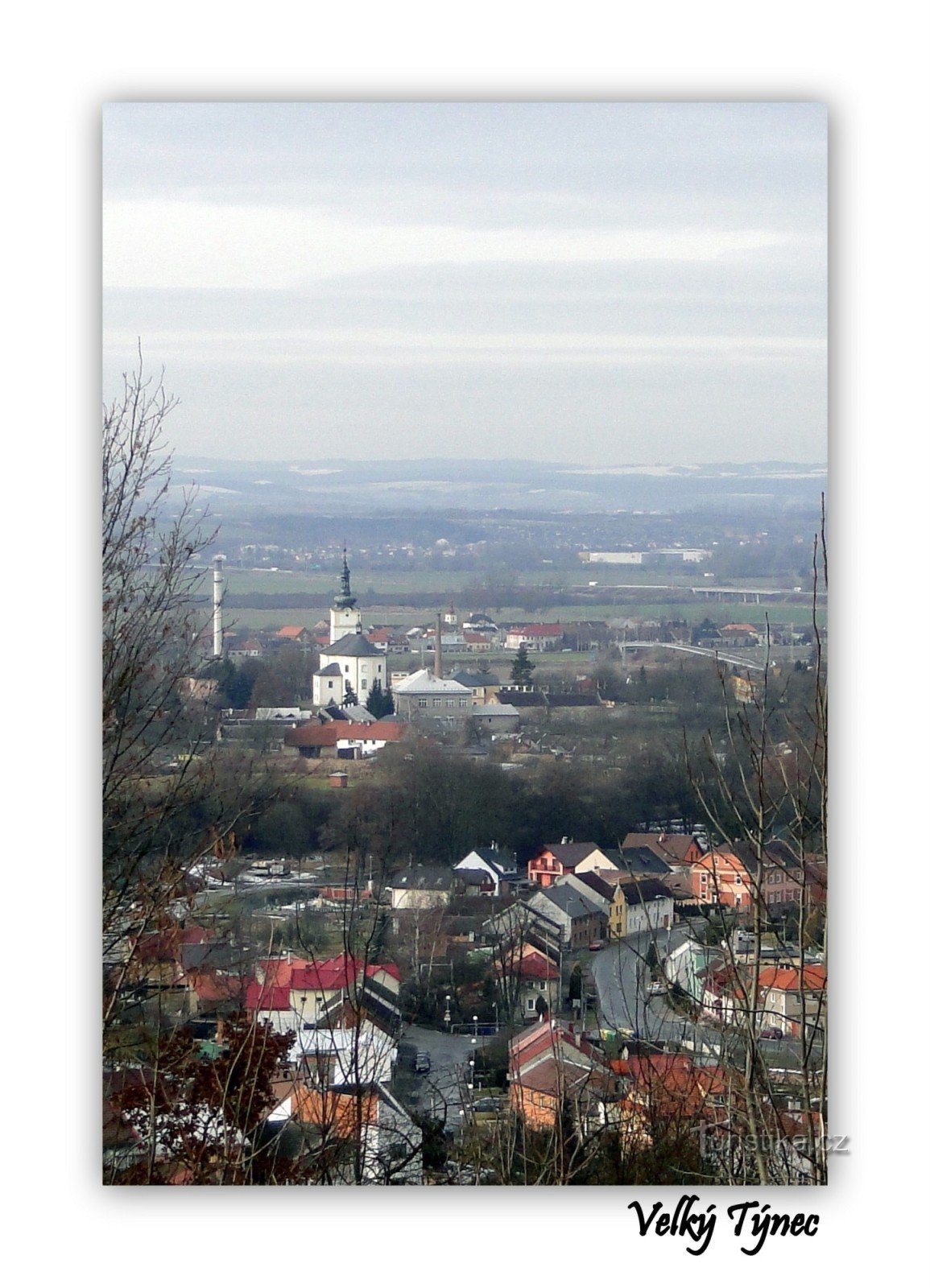 quang cảnh của Velký Týnec từ đài tưởng niệm