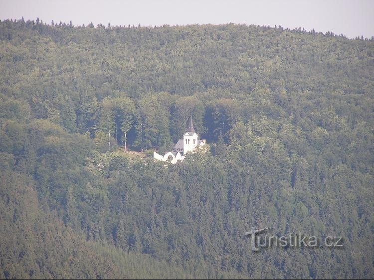 Pogled s rute Větrná - Hraniční cesta (Panna Marie Pomocná) zum