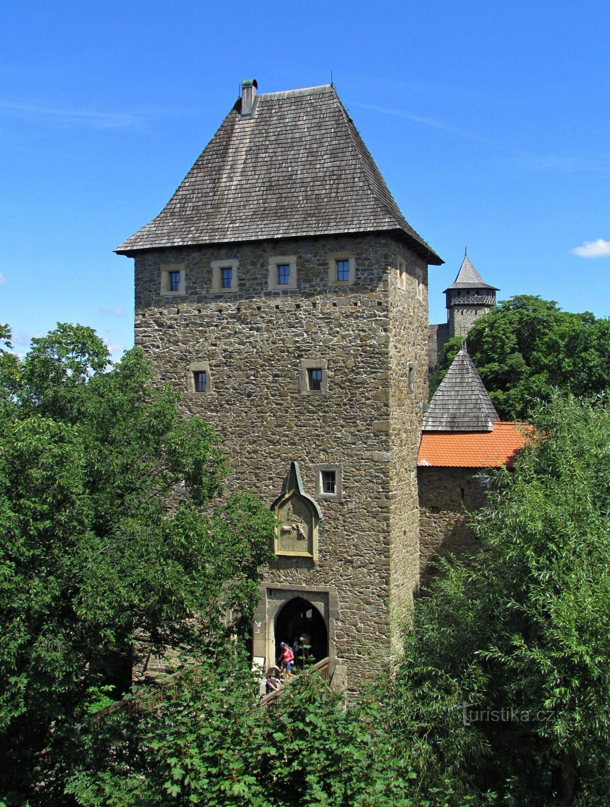 uitzicht vanaf de bovenkant van de toegangsmuur