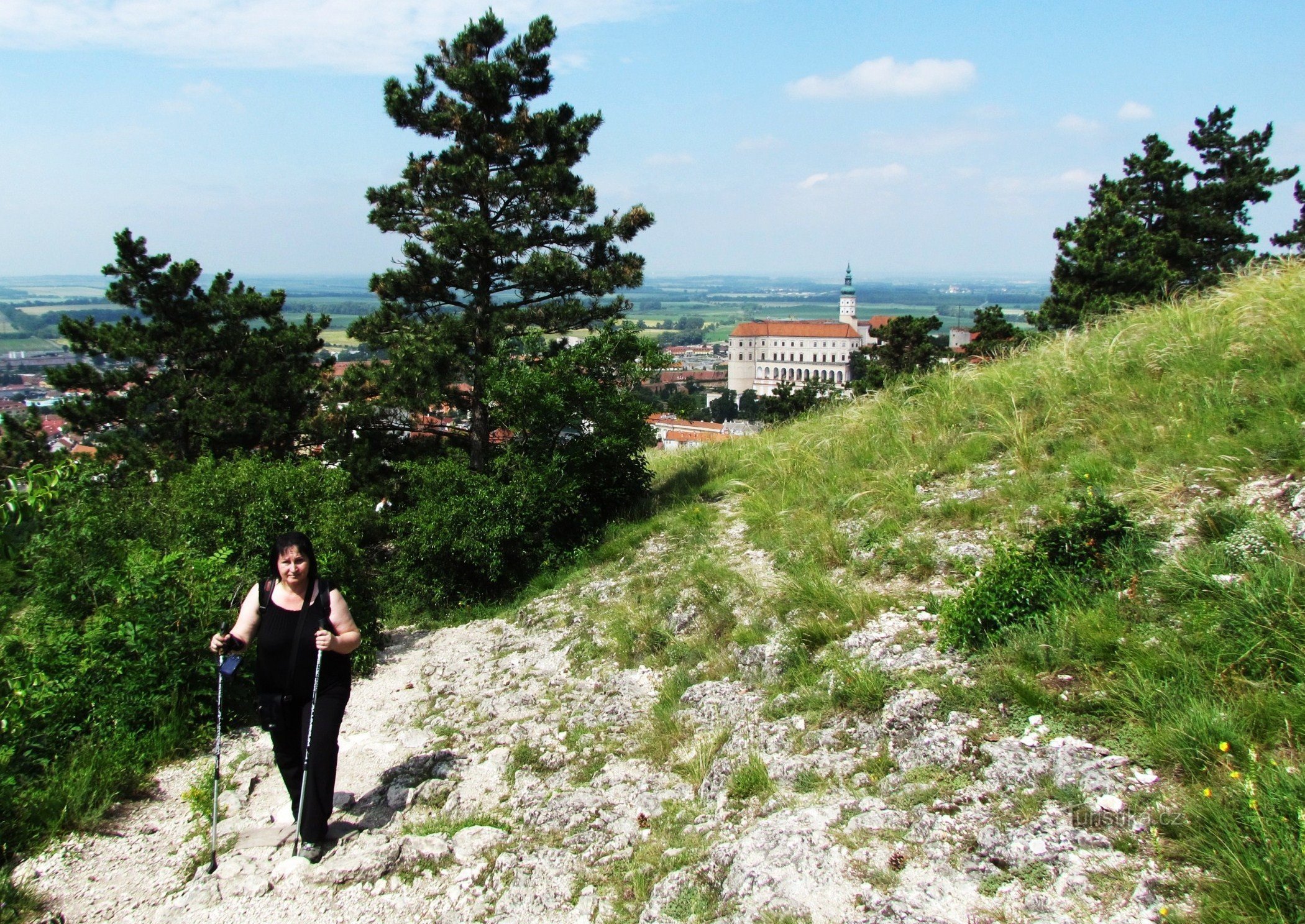 Kilátás a történelmi Mikulovra Svátý kopečekről