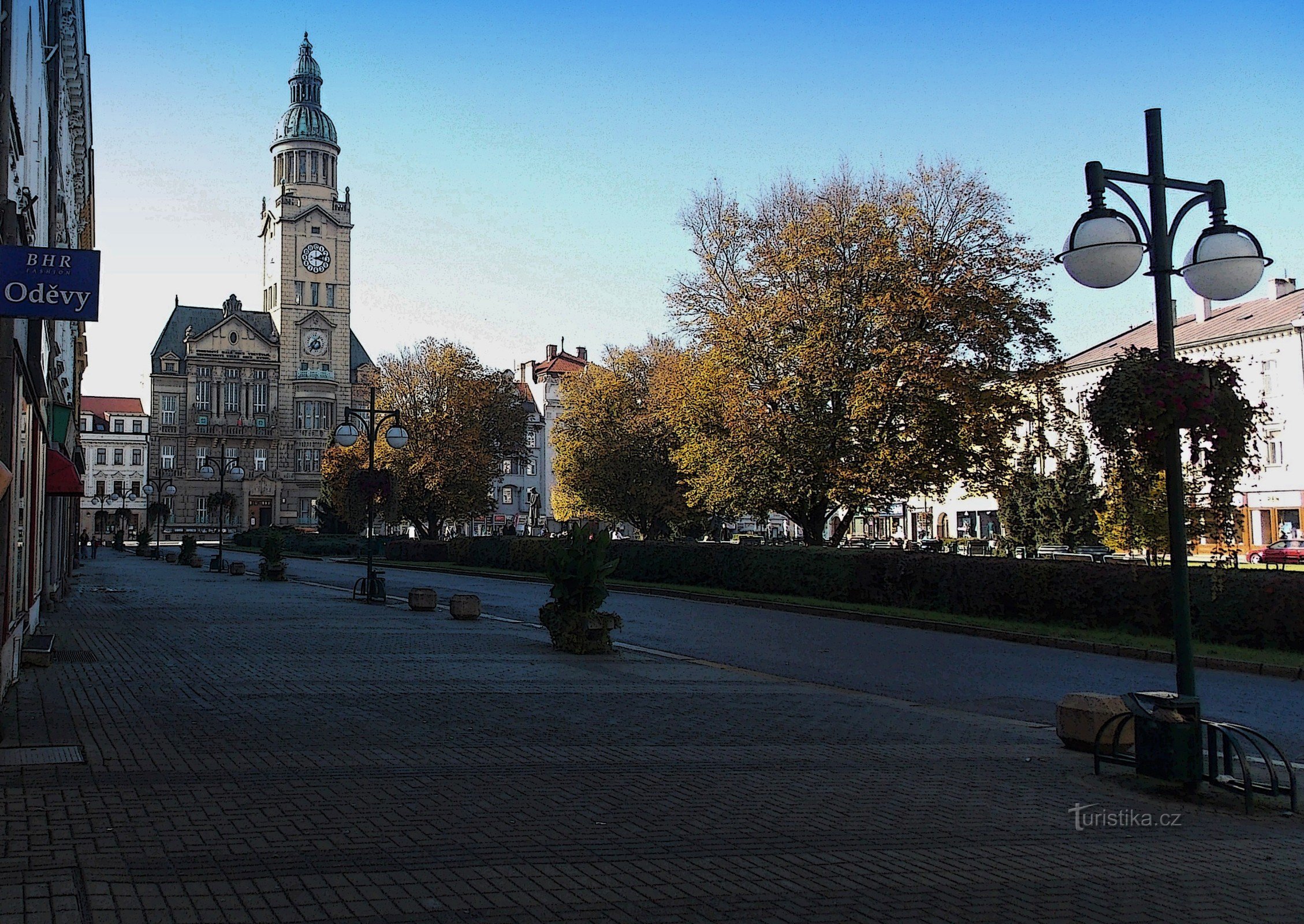 从 Prostějov 市政厅塔楼俯瞰