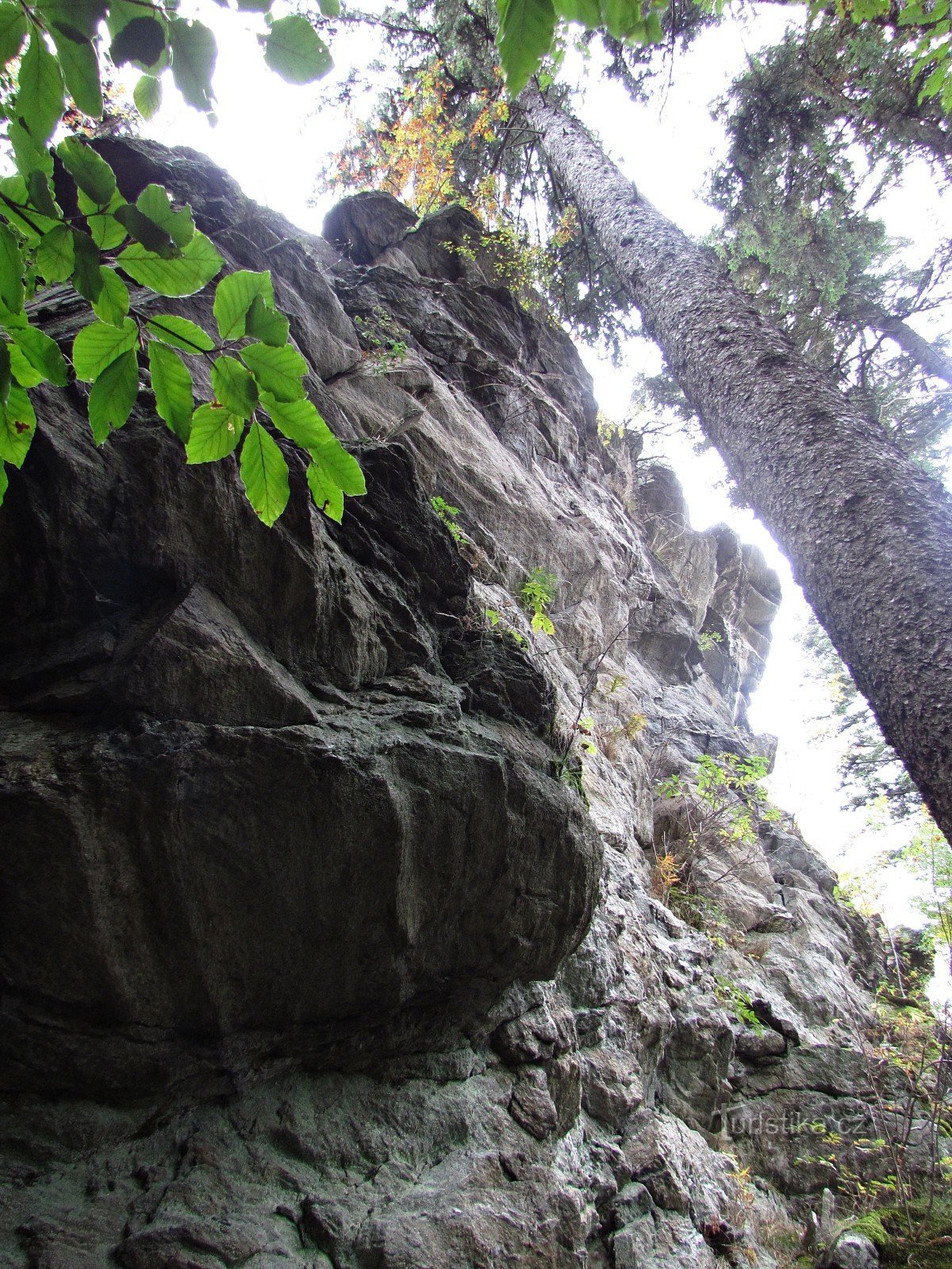 Roca mirador debajo de Dobřečovská hora