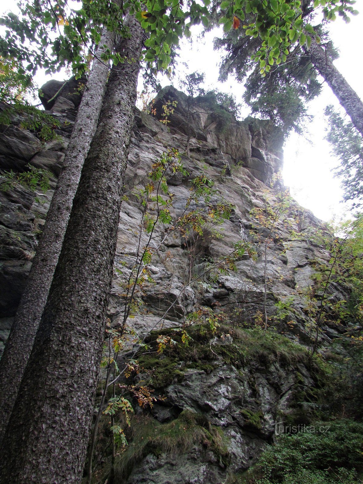 Roca mirador debajo de Dobřečovská hora