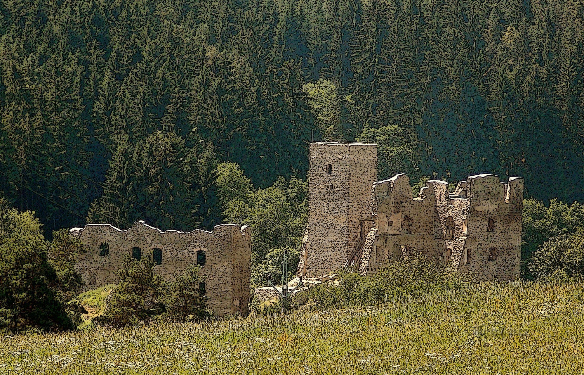 Udflugt til ruinerne af Rokštejna Slot i Vysočina
