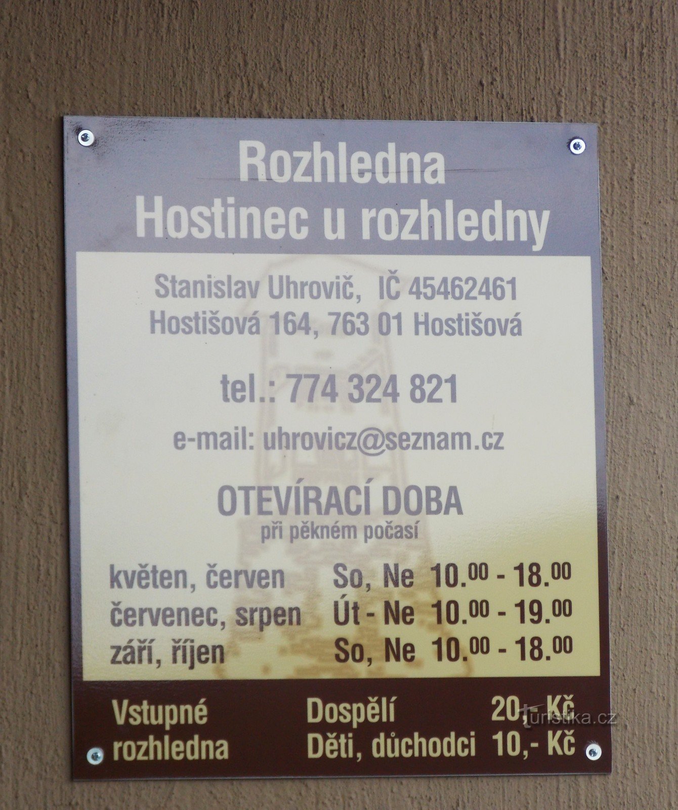 Reisekneipe beim Aussichtsturm auf Hostišová