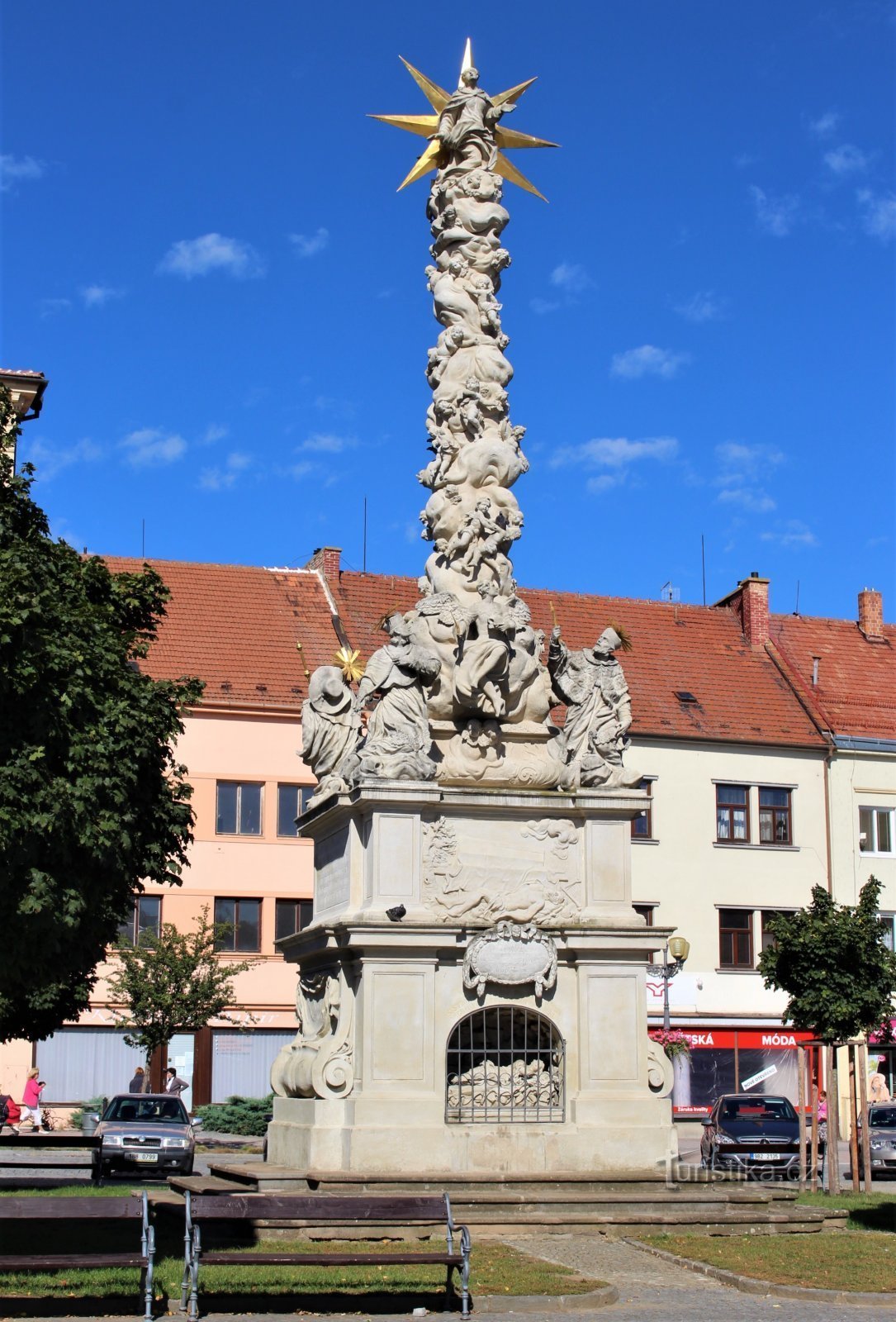 Vyškov - Colonna della peste in piazza Masaryk