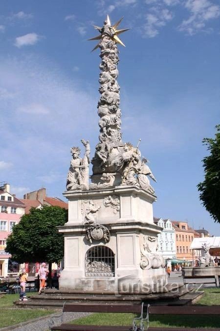 Vyškov - pestpelare på Masaryk-torget