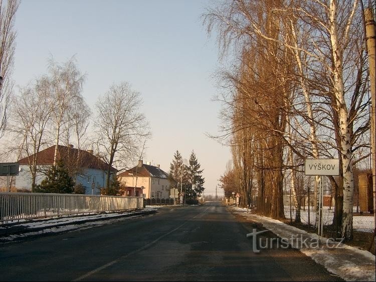 Vyškov en République tchèque : partie du village près de la gare de Vyškov, au sud-est du village de Vyškov