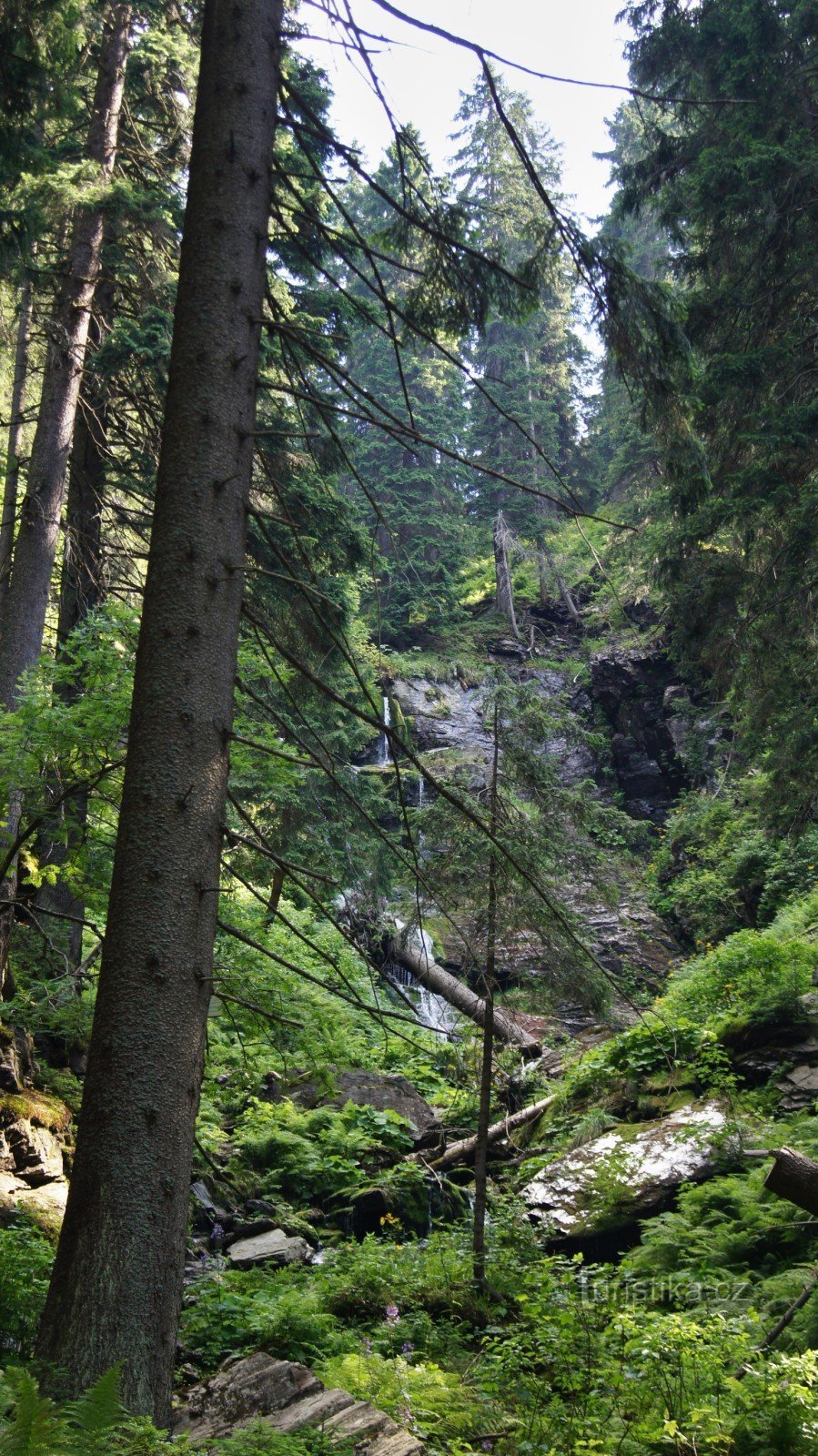 Hoge waterval - de hoogste waterval in Jeseníky