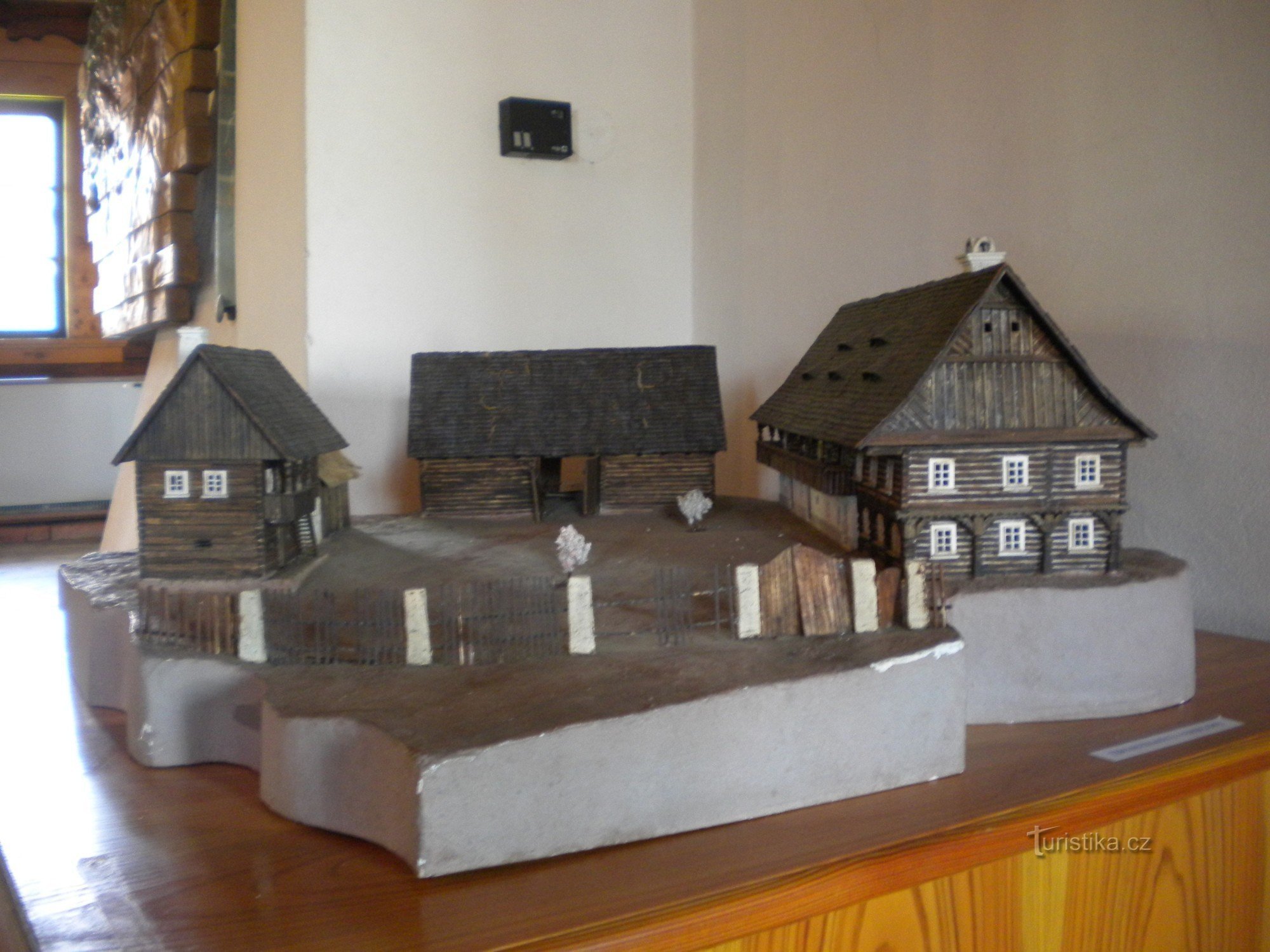 Exhibited models inside the Více rychta.