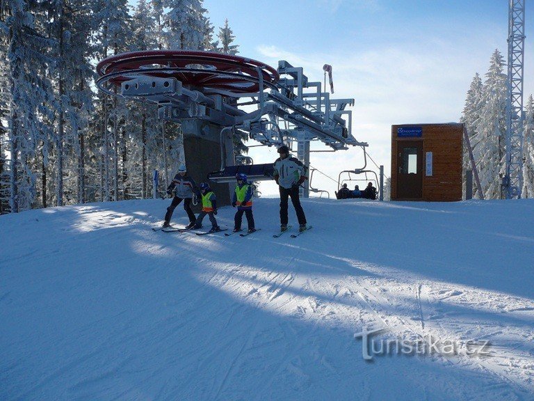 Uitgangsstation van de Frequency 1 kabelbaan /Lipno Express/