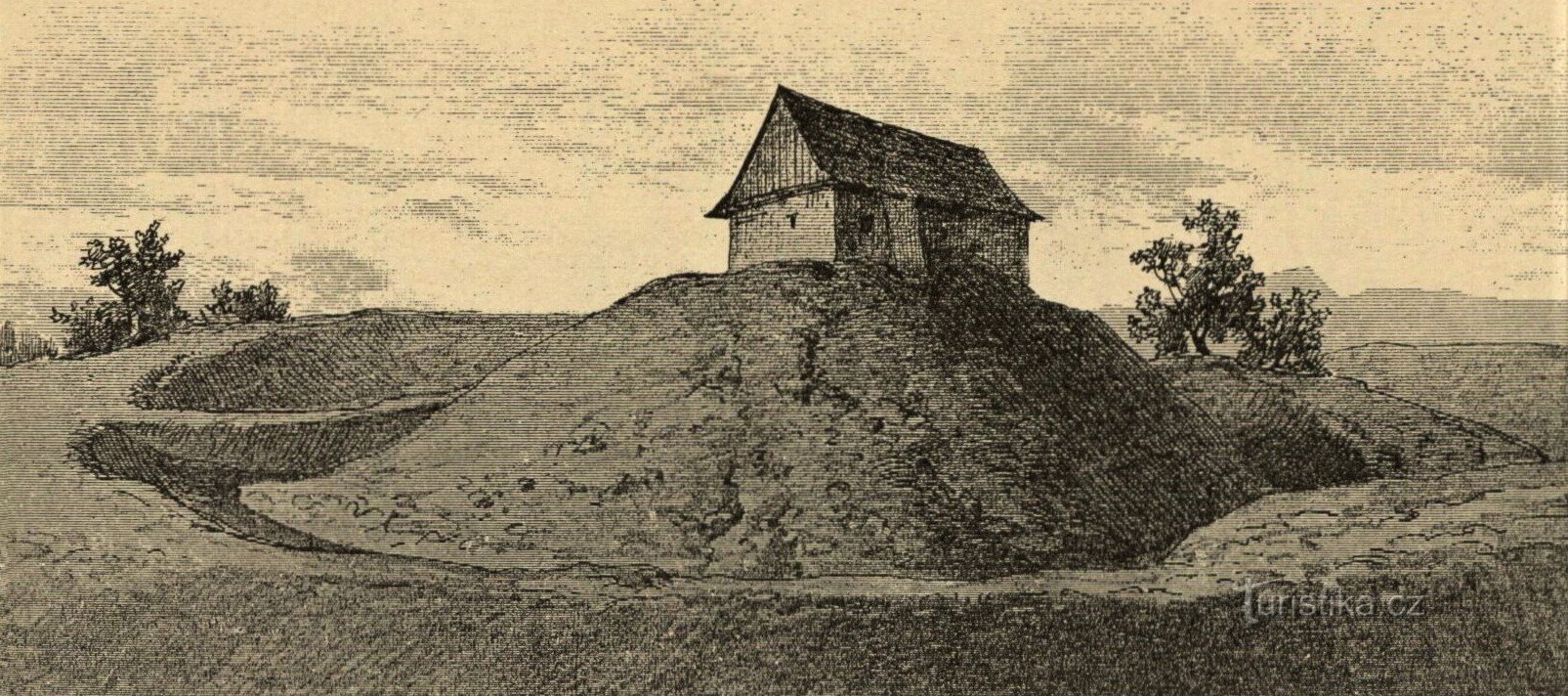 Apparition de la forteresse de Velkosvatoňovice au XIXe siècle