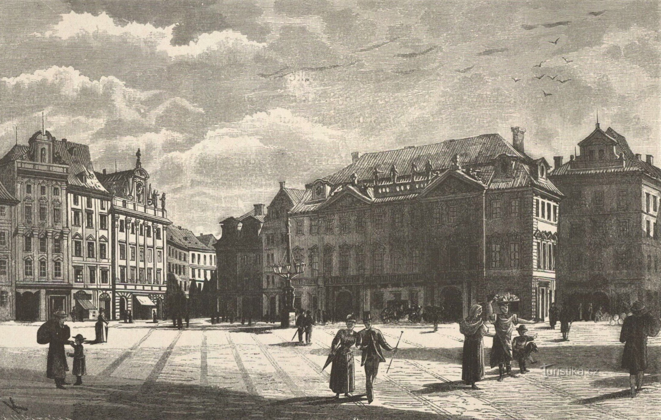 Wygląd wschodniej strony Rynku Starego Miasta pod koniec XIX wieku