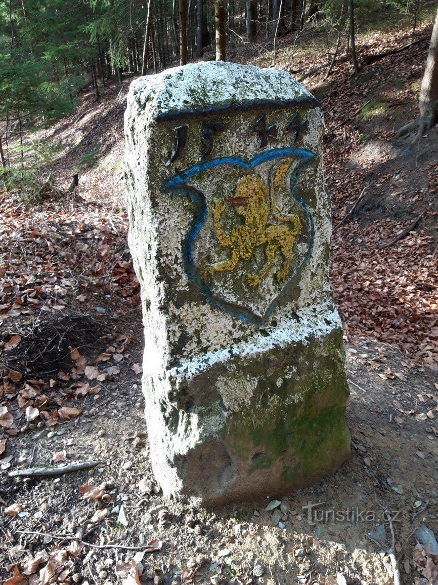 Wappenstein or Juliusstein, year 1544, Bohemian lion and crossed swords