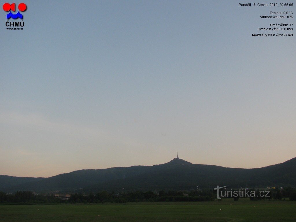 Kamera internetowa - Liberec - panorama Jeszczedu (zdjęcie z kamery internetowej operatora)