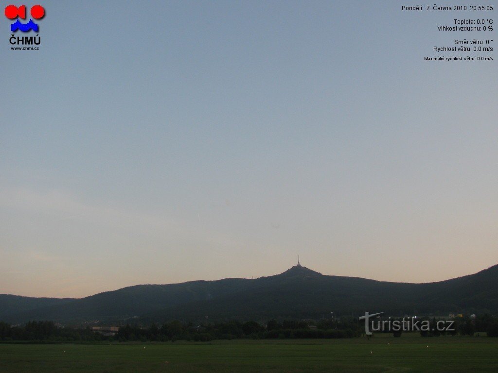 Webbkamera - Liberec - panorama av Ještěd (foto taget från operatörens webbkamera