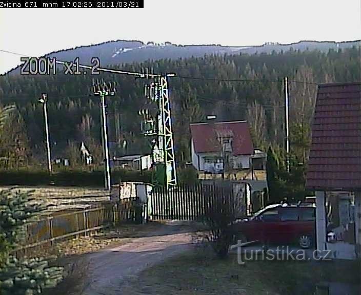 Webcam Souvrať (photo extraite de la webcam de l'opérateur http://souvrat.belux.cz/zvicina/)