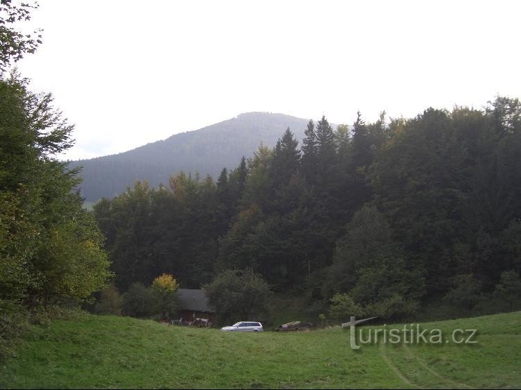 Muroňka の南東斜面から Nižní Mohelnice の谷、そして Jestřábí potok, vp